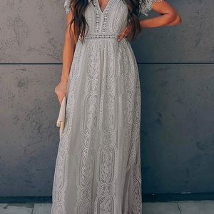 BRAND NEW Womens Casual Boho Floral Lace V Neck Maxi Dresses